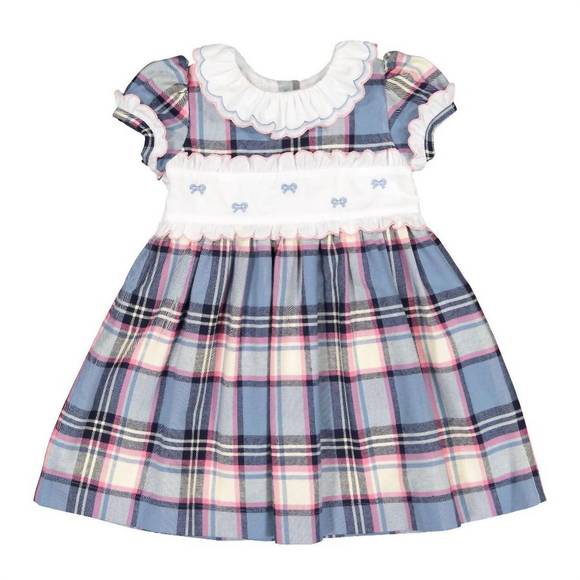 Sal & Pimenta Girls Velvet Holiday Dress - Golden Velvet with Smocked Bows